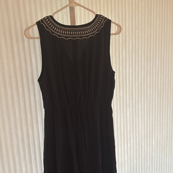 THML Maxi Black Embroidered Dress Size Medium Anthropologie Viscose EUC - Picture 5 of 5